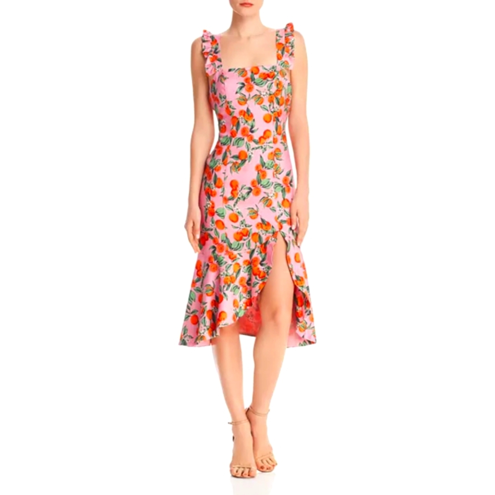 NWOT Finders Keepers Aranciata Midi Dress (Sz L, Pink and Orange 🧡🍊)